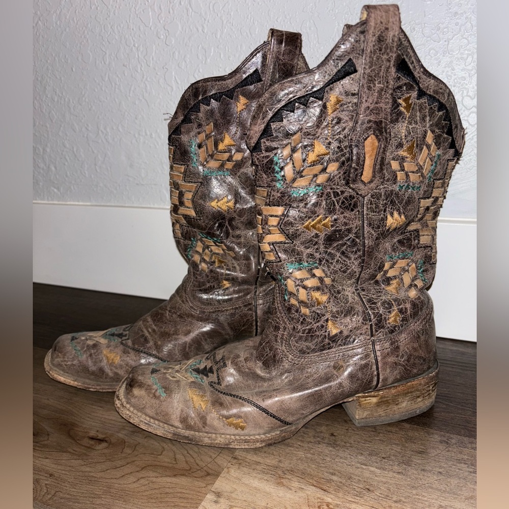 Corral Vintage Square Toe Boots Size 10 *See Description*